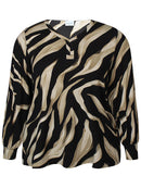 Print Top - Black, beige