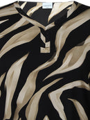 Print Top - Black, beige