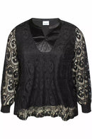 Black Lace Top - Black