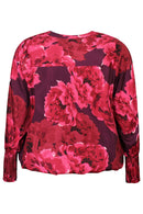 Flower Print Top - Pink, purple, black