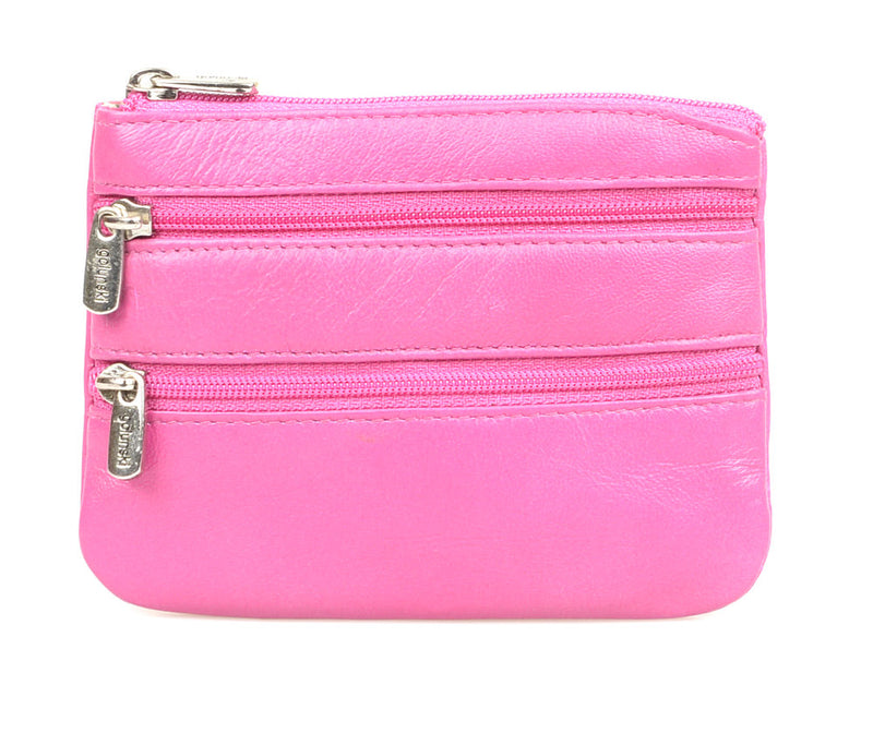 Zip Top Coin Purse - Bright Pink