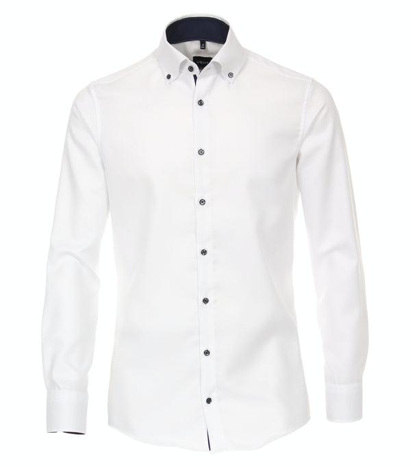 Long Sleeve Plain Shirt - White