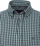 Comfort Fit Button Down Check Shirt - Tangarine