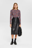 Long Sleeve Print T-Shirt - Navy