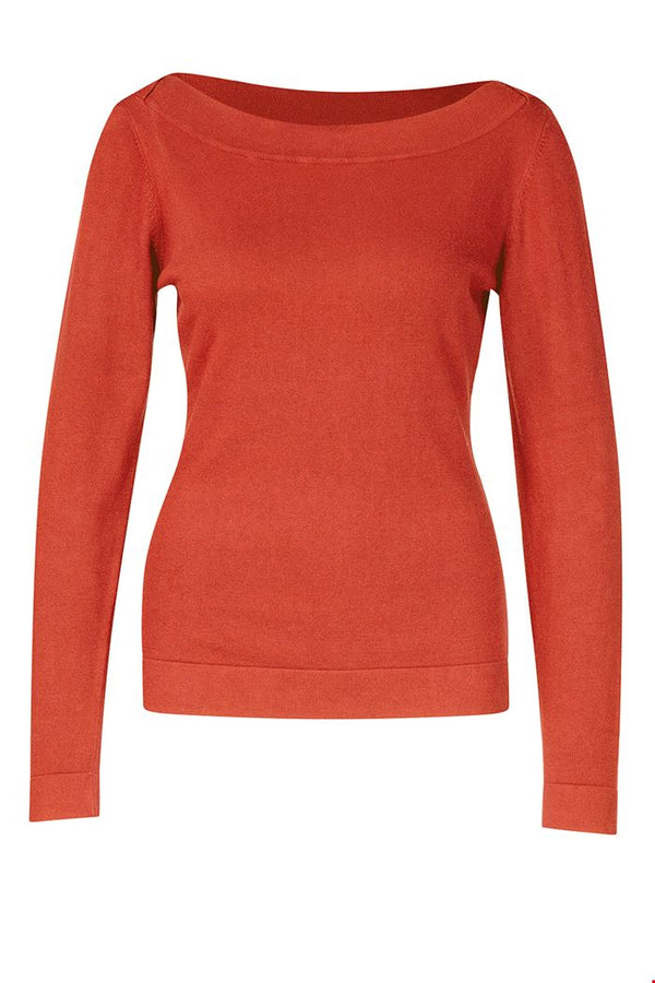 Boatneck Sweater - Brick