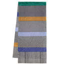 Stripes Silk Scarf - Dark Blue