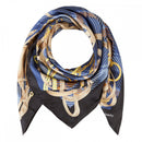 Belt On Checks Silk Scarf - Dark Blue