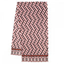 Graphic Print Silk Scarf - Dark Rose