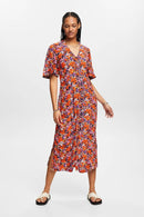 All Over Print Dress - Navy