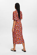 All Over Print Dress - Navy