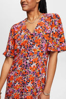 All Over Print Dress - Navy