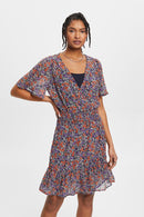 All Over Print Dress - Navy