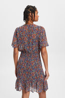 All Over Print Dress - Navy