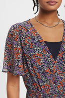 All Over Print Dress - Navy