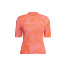 Jacquard Short Sleeve Jumper - Orange Red