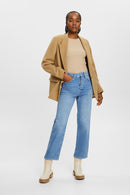 Ribbed Fitted Jumper - Sand