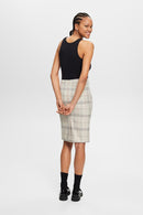 Check Skirt - Light Taupe