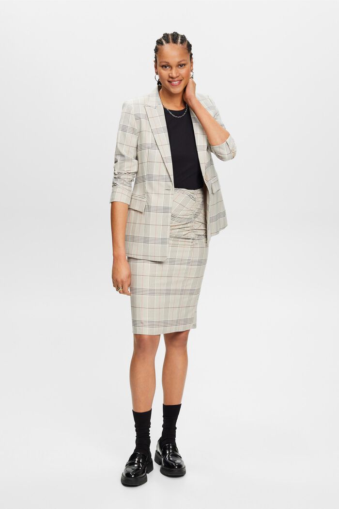 Check Skirt - Light Taupe