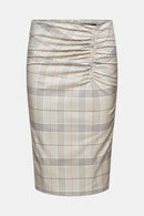 Check Skirt - Light Taupe