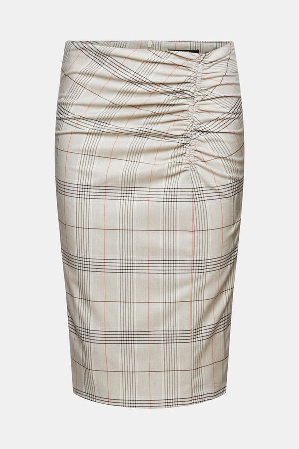 Check Skirt - Light Taupe