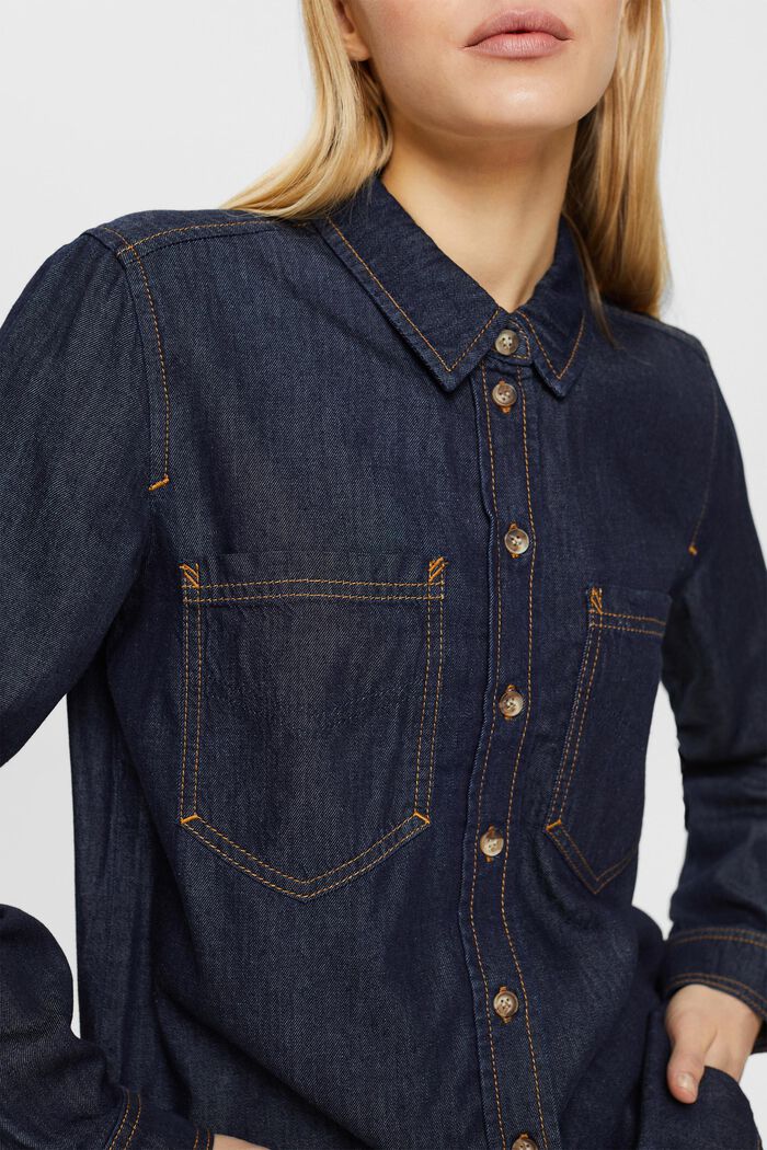 Western Blouse - Blue Dark Wash