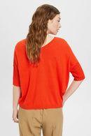 Short Sleeve Jumper - Orange Red