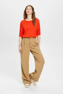 Short Sleeve Jumper - Orange Red