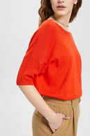 Short Sleeve Jumper - Orange Red