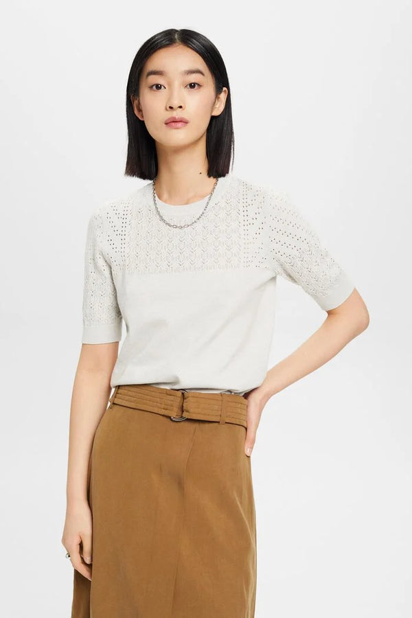 Short Sleeve Jumper - Pastel Grey