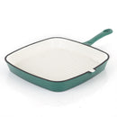 23cm Cast Iron Grill Pan - Emerald Green