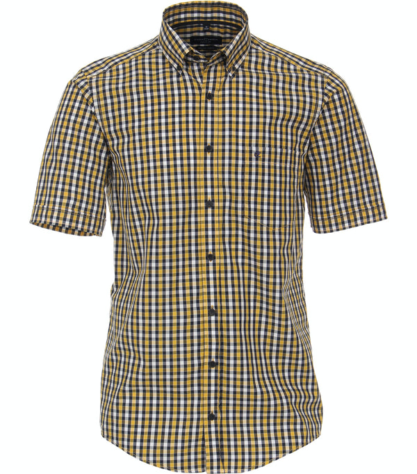 Casual Fit Button Down Check Shirt - Yellow