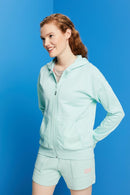 Zip Hoodie - Aqua Green