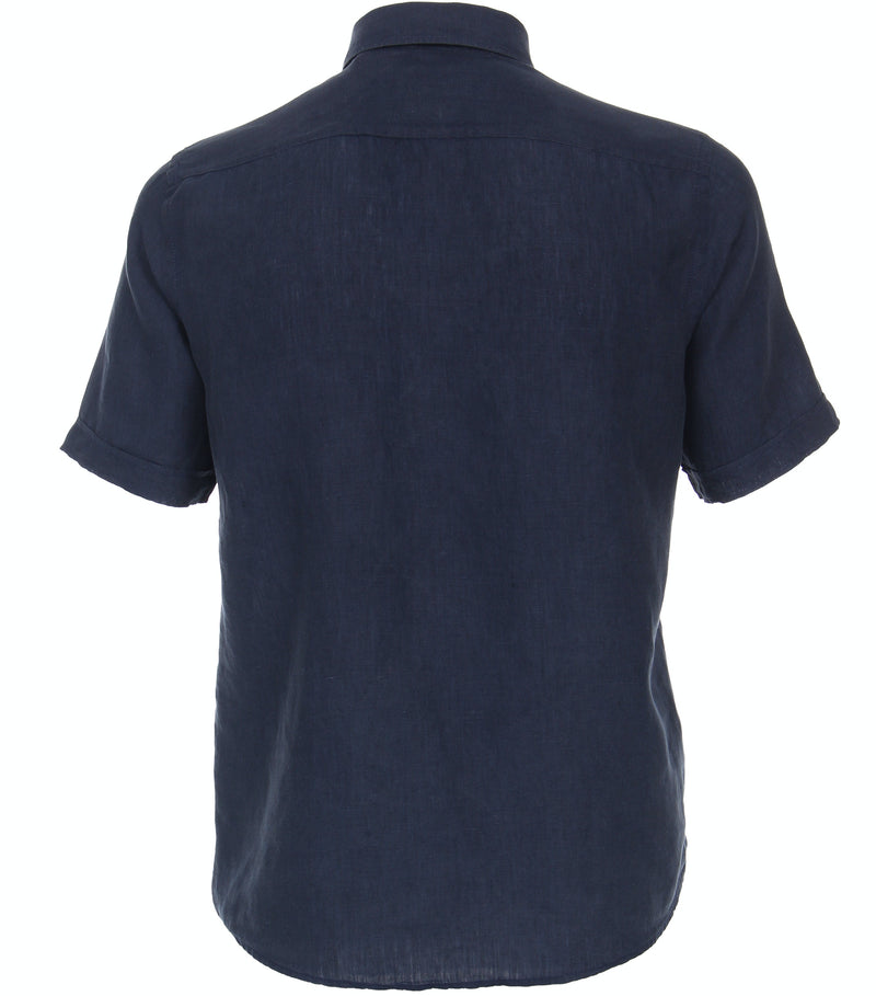 Casual Fit Button Down Plain Shirt - Dark Blue