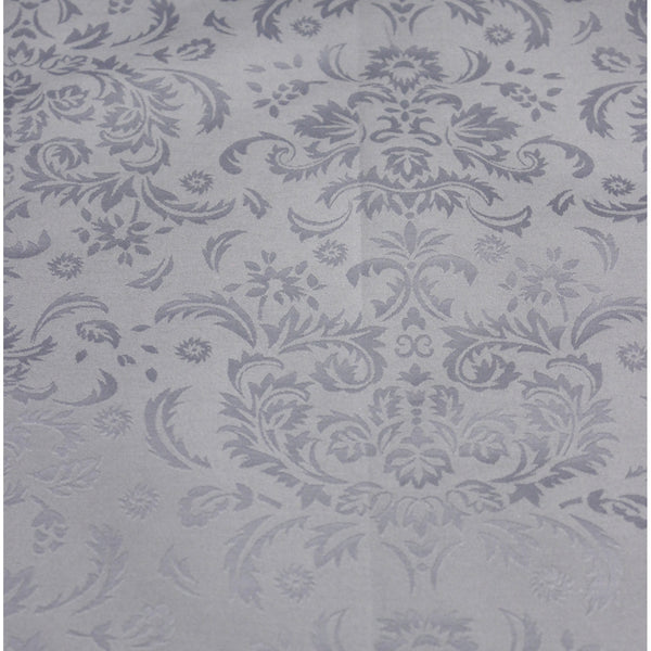 Caroline Damask Oval Tablecloth 67" x 88" - Silver