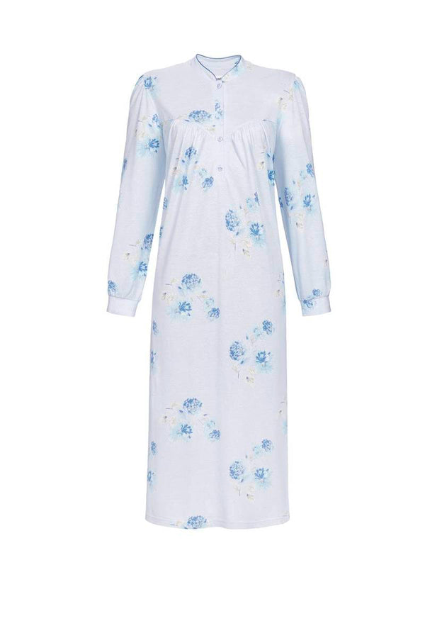Nightdress With Button Planket - Blue