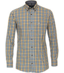Long Sleeve Button Down Check Shirt - Yellow