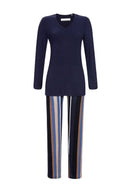 V Neck Pyjama - Night Blue