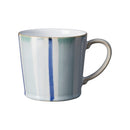 Blue Stripe Painted Large Handcrafted Mug