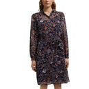 Batwing Sleeve Chiffon Dress - Navy
