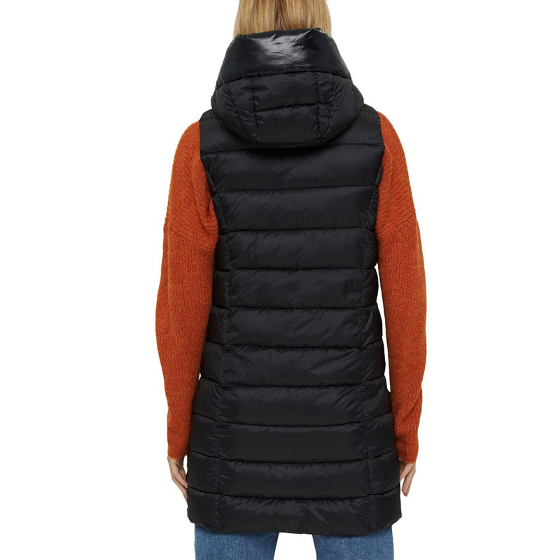 Long Quilted Gilet - Black