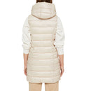 Long Quilted Gilet - Cream Beige