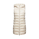 Long Quilted Gilet - Cream Beige