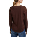 Long Sleeve Front Print T-Shirt - Rust Brown