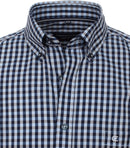 Comfort Fit Button Down Check Shirt - Tangarine