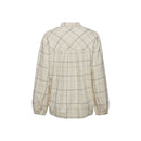 Long Sleeve Check Blouse - Offwhite