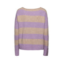 Striped Round Neck Jumper - Sand
