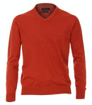 Plain V-neck Jumper - Dark Orange