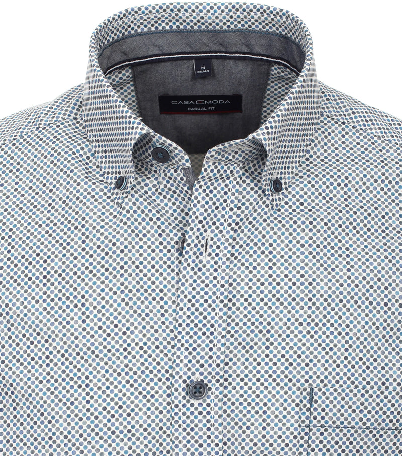 Button Down Print Shirt - Light Blue