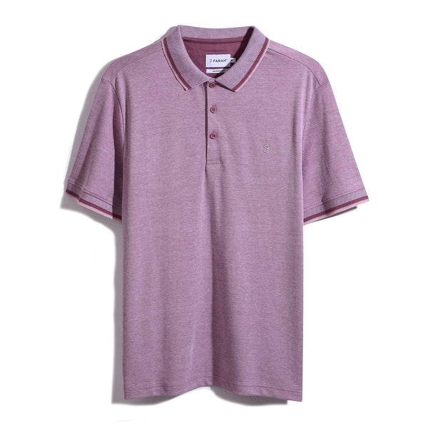 Larry Birdseye Tipped Polo - Deco Rose