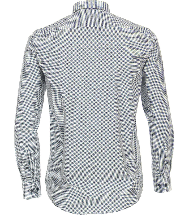 Button Down Print Shirt - Light Blue